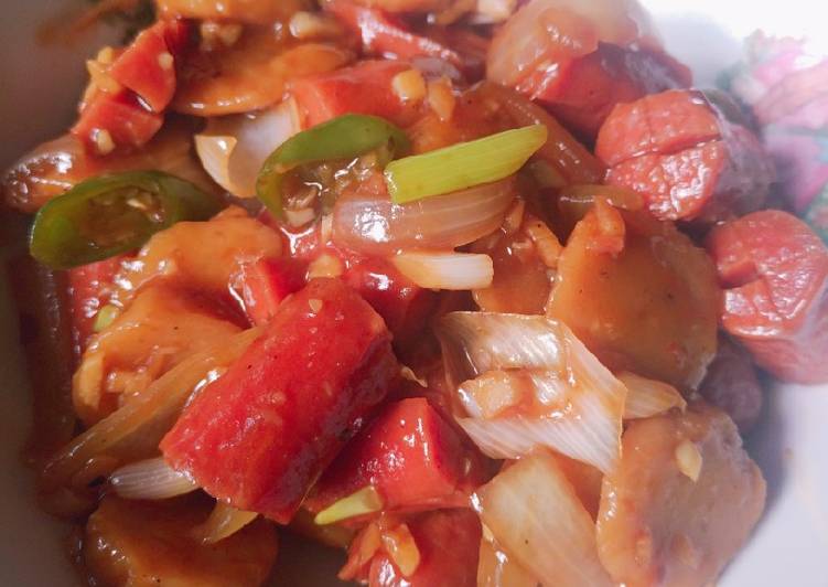 Easiest Way to Cook Tasty Sosis Baso Saus Pedas
