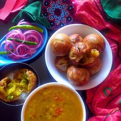 A picture of Dal stuffed bati.