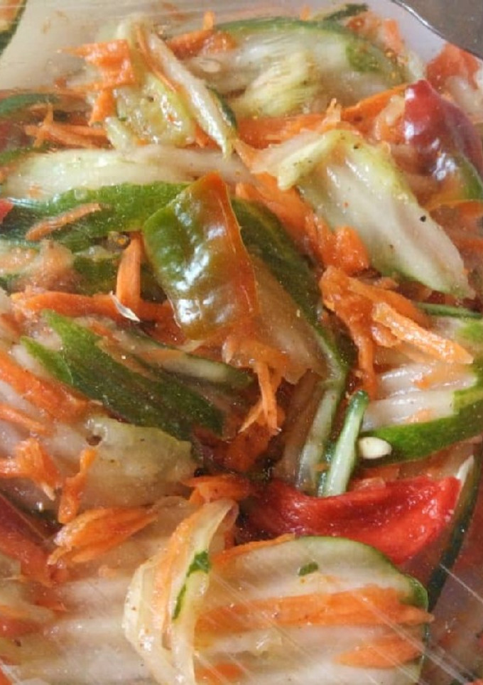 A picture of Cucumber Carrot salad.
