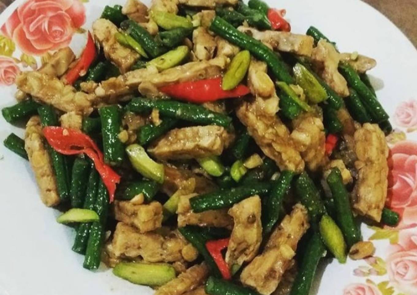 Oseng Tempe Kacang Panjang Pete Maknyuz