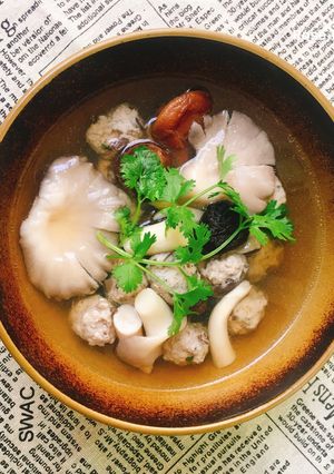 Hình của món Canh Mộc Nấu Nấm.