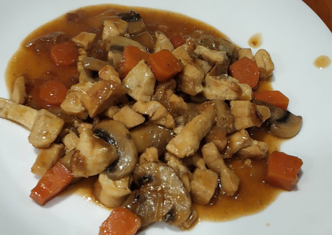 Pollo con soja y verduras sin gluten