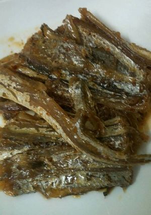 Hình của món Cá hố khô kho rim.