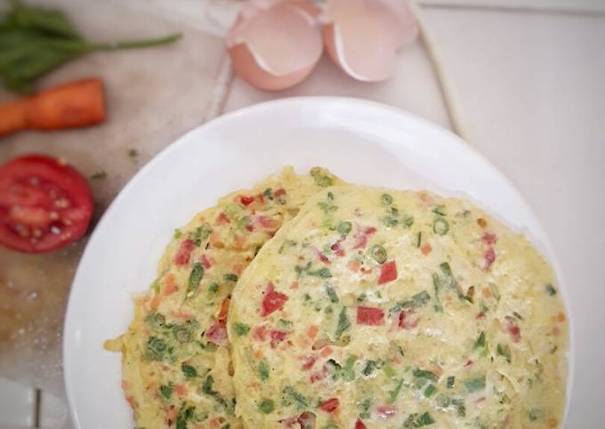 Veggie butter omelete / french omelete / Telur dadar sayur