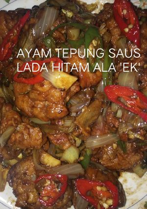 Foto resep Ayam Tepung Saus Lada Hitam Ala 'EK'