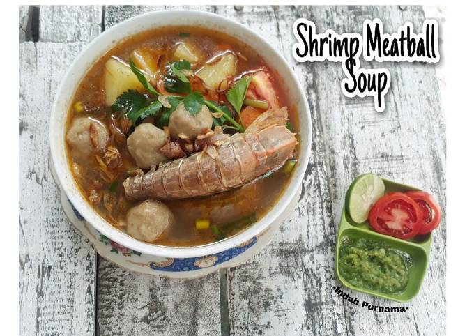 Resep Sop Udang Bakso Sapi (Shrimp Meatball Soup), Lezat