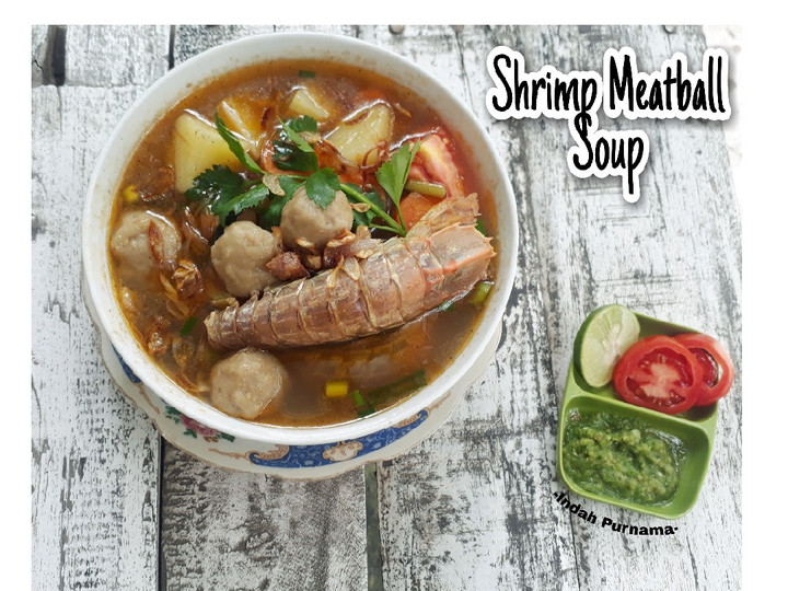 Resep Sop Udang Bakso Sapi (Shrimp Meatball Soup), Lezat