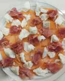 Ensalada de melón, jamón y mozzarella