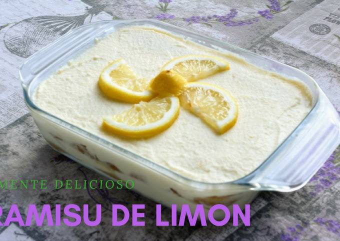Foto principal de Tiramisú de limón sin huevo