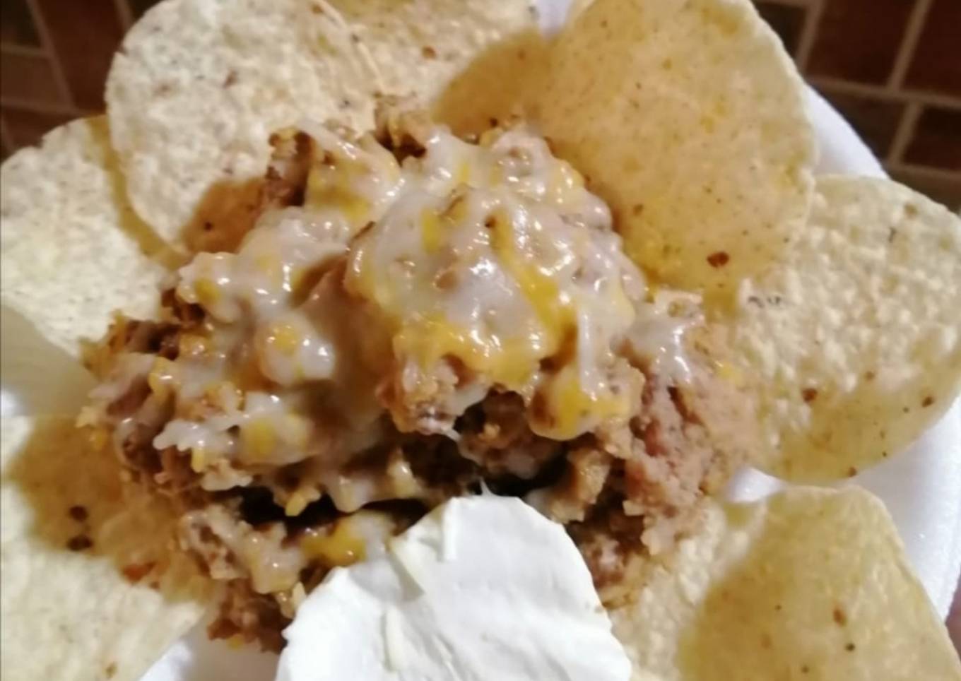 Nachos con carne molida