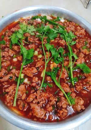 Hình của món Tàu hủ non hấp trứng.