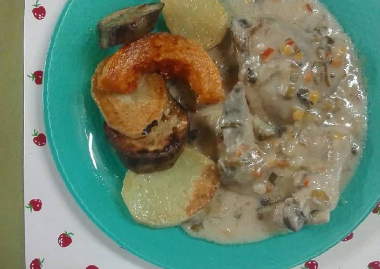 Presas de pollo con salsa