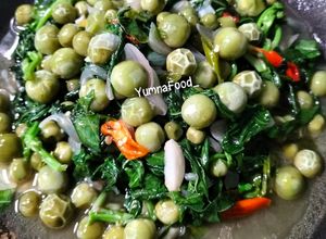 Foto resep Oseng Cempokak (terong pipit) dan Daun Singkong