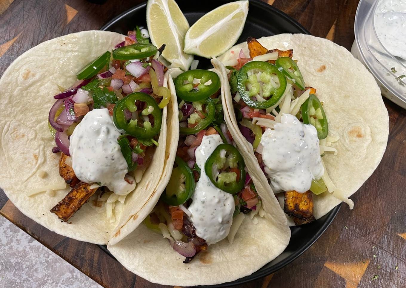 Fried potato fajitas