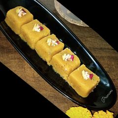 Mohanthal (Besan Burfi) A picture of Mohanthal (Besan Burfi).