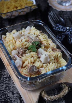 Foto resep Pasta carbonara (spiral macaroni)