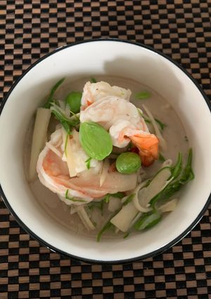 รูปของ ต้มกะทิหน่อไม้ กุ้งสด