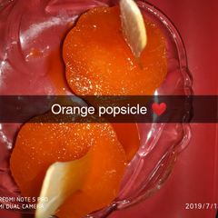 A picture of Orange popsicle sticks.