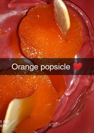 A picture of Orange popsicle sticks.