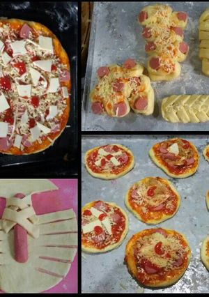 Foto resep Pizza dan roti sosis