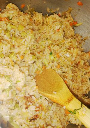 Una foto de Arroz con brócoli #vegetal