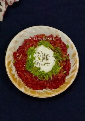 A picture of Pink Passion Raita (Beet-Carrots - Chia Raita).