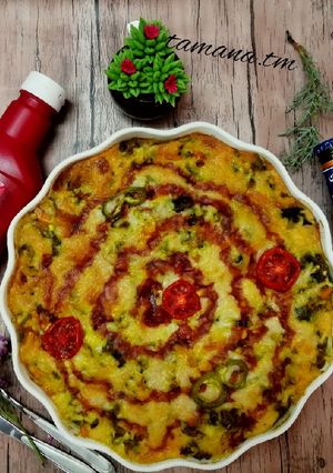 عکسی از دستور پیتزا مرغ و سبزیجات