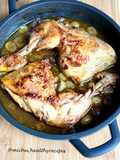 Pollo asado con uvas