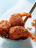 Camarones Fritos Envueltos en Papa