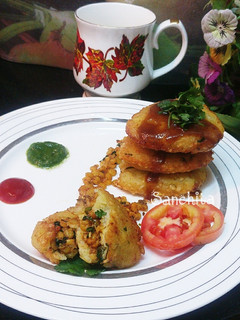 A picture of Lentils Stuffed Crispy Poha Cutlets.