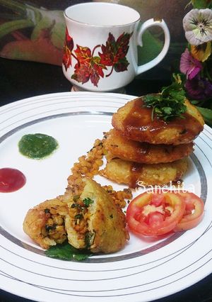 A picture of Lentils Stuffed Crispy Poha Cutlets.