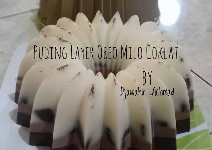 Puding Layer Oreo Milo Coklat