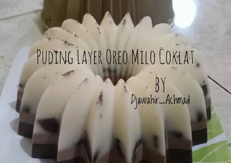 Puding Layer Oreo Milo Coklat