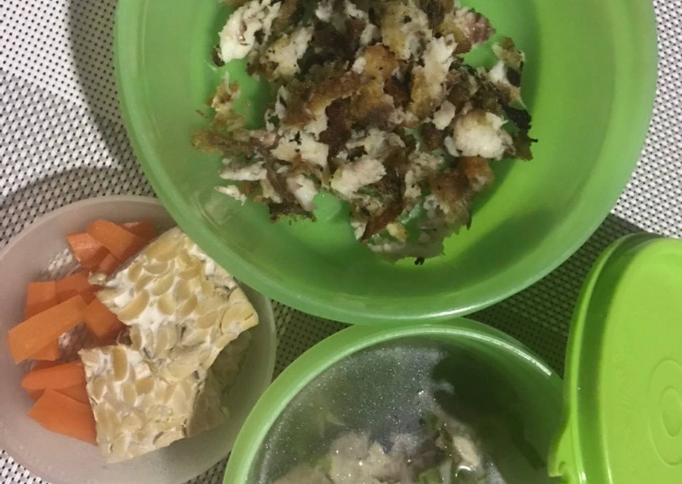 Lele Goreng Suwir+Sop ayam+Kukusan (MPASI 4 Bintang 9 Bulan+)