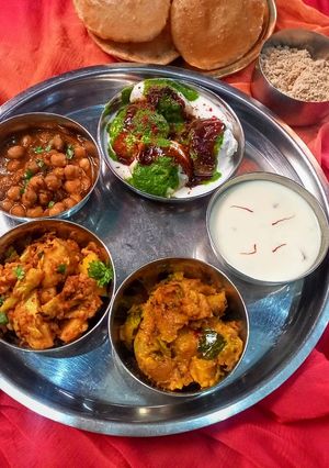 A picture of Bhog thali.