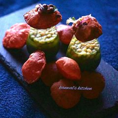 A picture of Whole-wheat beetroot pani puri.