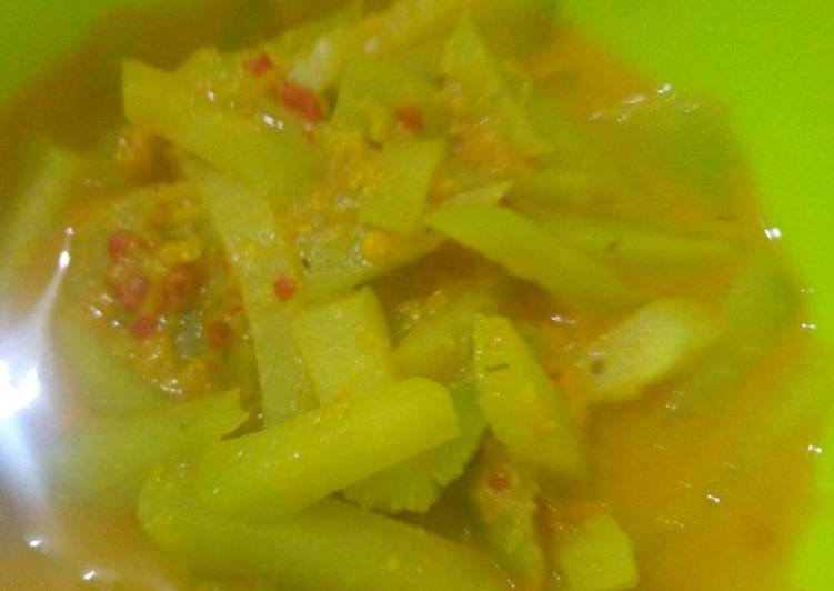 Langkah memasak Labu siyam bumbu kuning, Enak