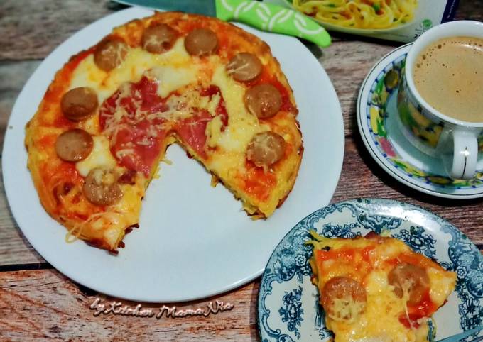 Fritatta Spaghetti"Topping Pizza"