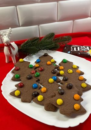 Фото Печенье «Ёлочка» с m&m's.