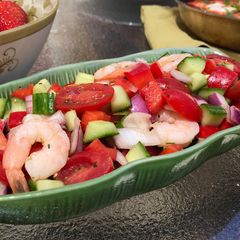 A picture of Fresh & Easy Shrimp Salad with Lemon, Red Wine Vinegar, & Dill Dressing.