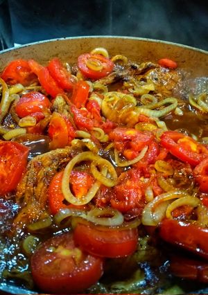 Una foto de Bistec con salsa soya