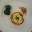 Morrón relleno con timbal de espinaca
