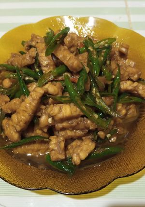 Foto resep Tumis tempe teriyaki cabe ijo