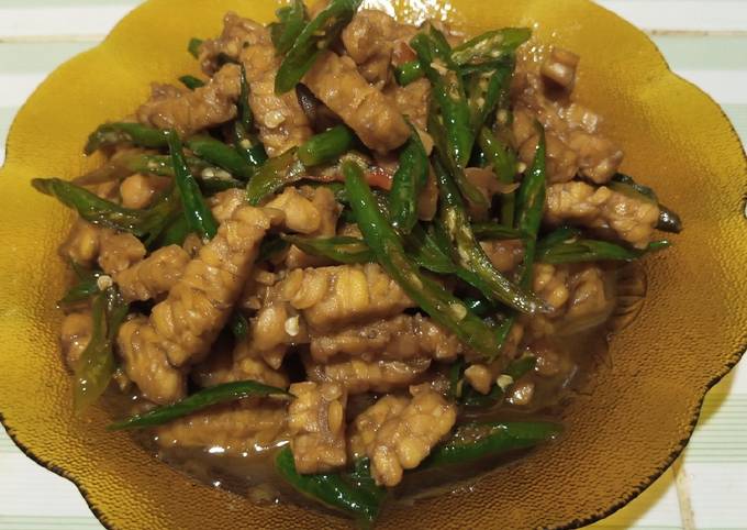 Resep Tumis tempe teriyaki cabe ijo Anti Gagal