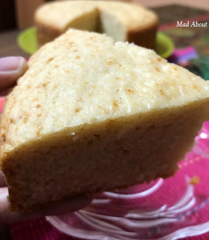 A picture of Eggless Vanilla Curd Cake – In Pressure Cooker.