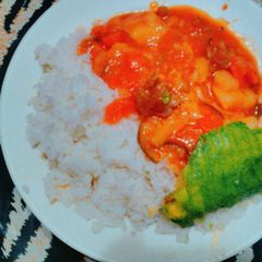 A picture of Meat stew (with rice).