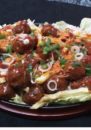 A picture of Indo Chinese Sizzler.