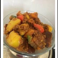 A picture of Colour full capsicum subji.