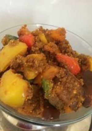 A picture of Colour full capsicum subji.