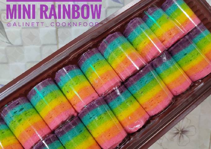 Cara Gampang Membuat Bolu gulung mini rainbow - Rainbow Rollcake #beresclover, Enak